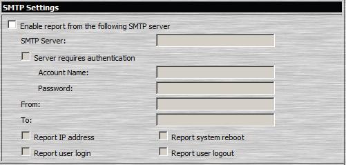 4 장. 관리 SMTP 설정 SMTP 서버로부터 KN1000 이메일리포트를받으려면, 다음을수행하십시오. 1. Enable report from the following SMTP server을사용하도록설정하고, 사용자의 SMTP 서버의 IP 주소를입력하십시오. 2.