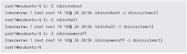 03 리눅스시스템의종료 기타시스템종료명령 시스템을종료하거나재시작하기위해사용할수있는명령 : reboot, halt, poweroff 이러현명령은모두 systemctl 의심벌릭링크 reboot, halt, poweroff 명령은 /var/log/wtmp