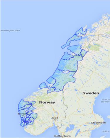 노르웨이 SORIA 프로젝트상세 요구성능 : 15분전송주기, 1% 이내패킷손실율, 최대 250대의 IoT 디바이스로네트워크구성