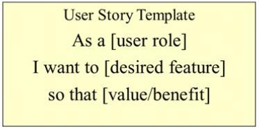 User story in Scrum 사용자는이메일로로그인할수있다. 사용자는견적요청후안내메일을받을 수있다. 출처 : http://www.