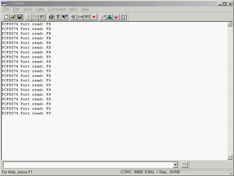5.2 PCF8574 시험시험에사용되는파일은 CDROM의 Software\Example\USB-IK01\ PCF8574 폴더에서찾을수있으며, pcf8574.hex 를내려받아시험한다.