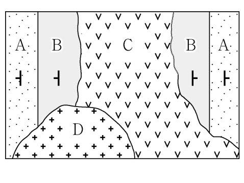 ㄷ. B는 C보다먼저생성되었다. 5. 그림 ( 가 ) 는어느지역의지질도를, ( 나 ) 는방사성원소 X 의붕괴곡선을나타낸것이다. 화성암 C와 D에포함되어있는 X 의양은 각각처음양의 과 이다. 지층 A와 B는화성암 C에의해접촉변성작용을받았다. 3.