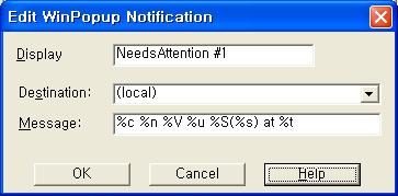 , Notification Message Variables 6 OK notification notification, Test / notification, notification Edit, OK, notification Delete Note ( ) Speech Text to Speech tab Voice Selection About tab WinPopups