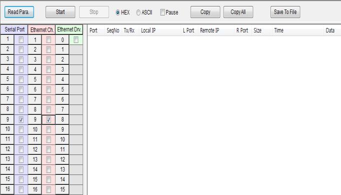 TS-Win Frame Monitor ETOS-TS 의 Serial Port 및 Ethernet Channel 의송 / 수신 Packet 을확인할수있습니다. TS-WIN Online 메뉴 Frame Monitor 를선택합니다.