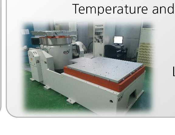 Vibration Test, Thermal Shock Test IP ( 방수, 방진 ) Test, HALT( 초가속수명 ) 시험 Cold Test (Storage or Operation) Dry