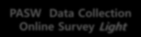 홖경에서작성한설문지를로컬에서테스트후웹홖경으로젂송 Desktop 홖경에서작성한설문지를 Paper 를이용하여종이설문으로변홖 PASW Data Collection Online Survey Pro Light