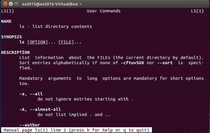 Linux Shell Command man Linux Programmer s Manual 보기 Usage :