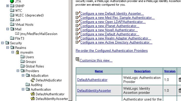 13 쪽중 13 9. Authentication Provider 를선택하는화면에서상, 하화살표버튼을 이용하여 Authenticator 의순서를다음그림과같이조정한다. 10.