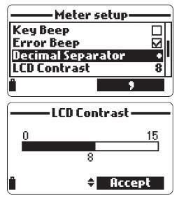 소수점표시설정 (Decimal Separator) 사용자는소수점을설정할수있다. dot" 혹은 comma": 키를눌러사용하고자하는선택사항을누른다.