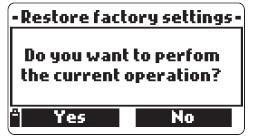 - "Restore Factory Settings" 를확인한후, Select" 를누른다.