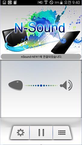N-Sound 에접속 2. N-Sound 에접속 1 앱실행후리스트버튼클릭후원하는 N-Sound 장비를선택합니다.