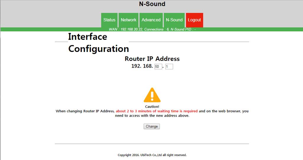 06. IP 주소변경 1 상단메뉴 Network > Interfaces 를클릭합니다. Change IP Address 1 Click Network on the upper menu and go to Interfaces.