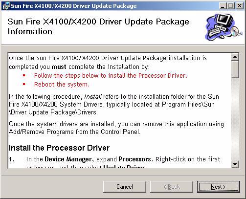 그림 8-10 Driver Update Package Information( 드라이버업데이트패키지정보 ) 대화상자 주 Driver Update Package( 드라이버업데이트패키지 )