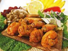 The buffalo middle wing and baked hot and spicy chicken with sweet and