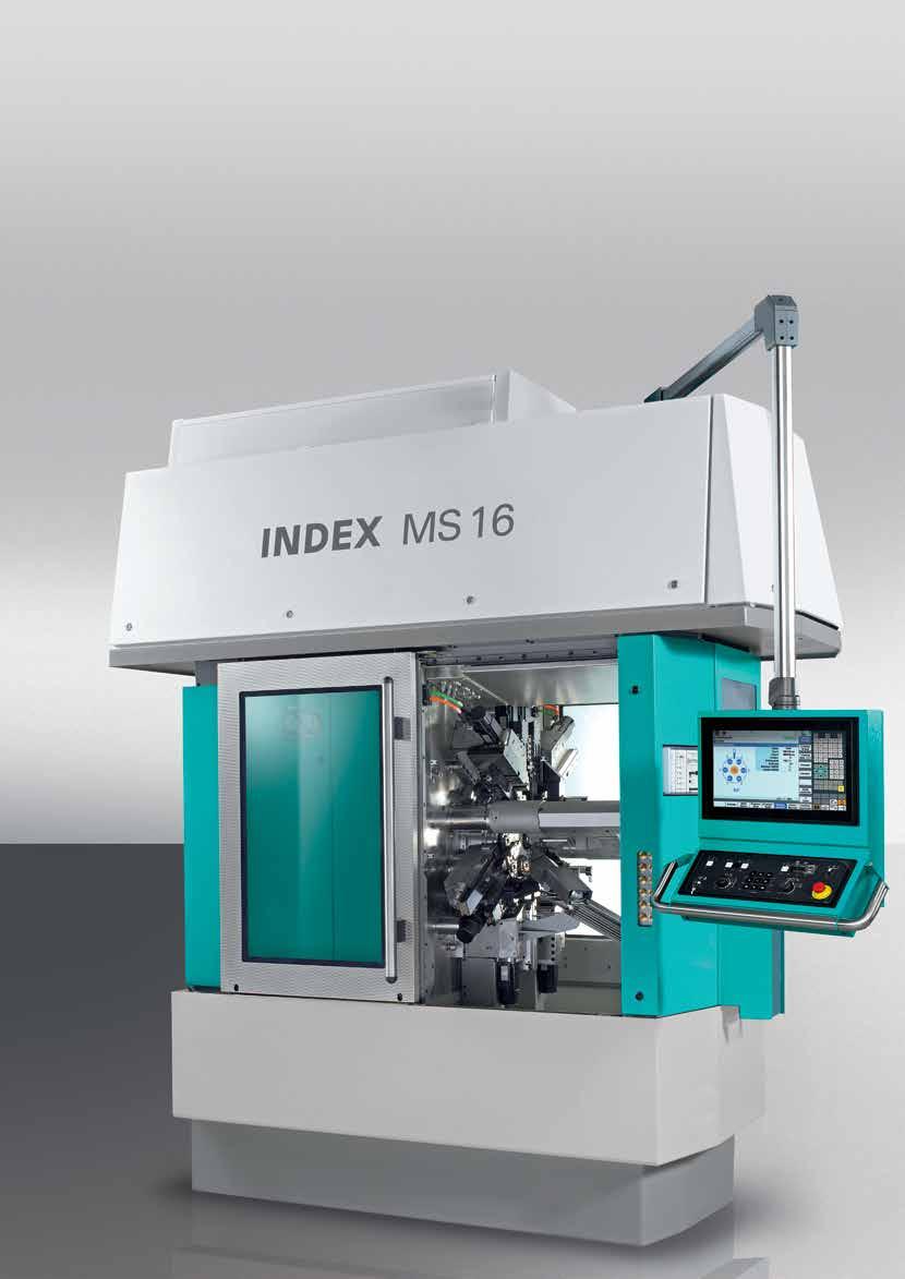 MultiLine MS16C 한층더강력해진, 부수적인시간이더욱더감소된 CNC multi-spindle machine! MS16C기종은기존 INDEX CNC multi-spindle기술의다양한기능에이미잘알려진캠제어기계의생산성이결합되어있습니다.