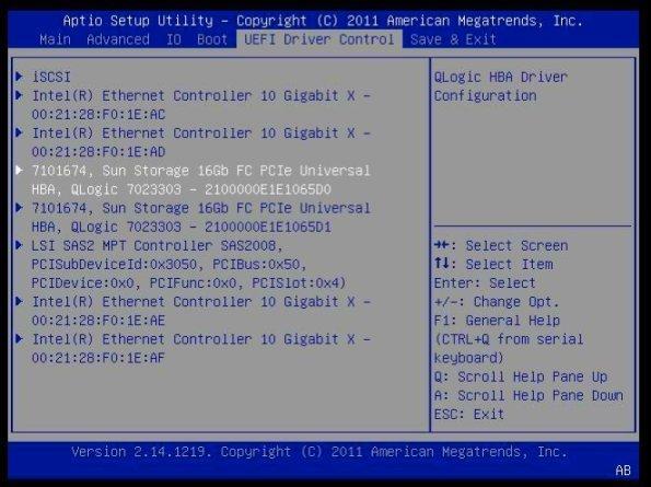 UEFI Setup 메뉴를 사용하여 작동 프로토콜 모드를 확인 및 변경하려면 UEFI Setup의 UEFI Driver Control 탭(FC) 그림 3-6 3.