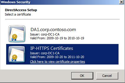 certificate, and then click OK. 8.