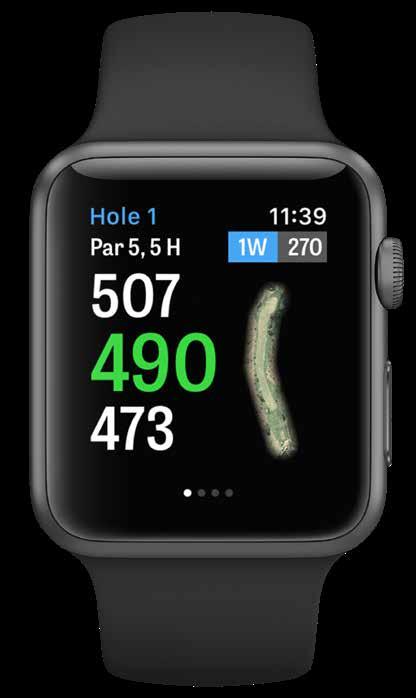 APPLE WATCH 아이폰을 Apple Watch 에동기화하고손목에서 Golfshot 의특징들을즐기 세요.