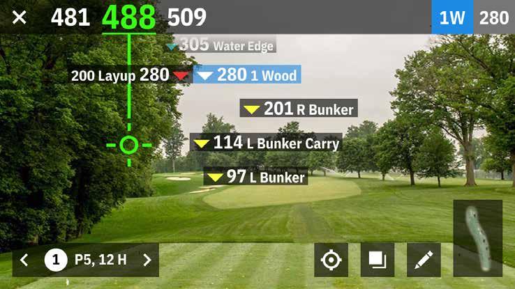 GOLFSCAPE GPS 화면에서 Golfscape에접속하려면, 화면하단왼쪽코너에있는 AR 버튼을탭하세요.