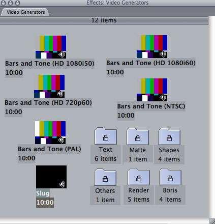 Effects ( 효과편집 ) 비디오제너레이터 비디오제너레이터는칼라바와톤, 블랙, 타이틀 (