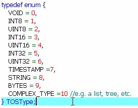 x tos interfaces" 폴더의 Params.h 파일에다음과같이정의되어있다. 참고로 TOSType 타입은 "tinyos-1.