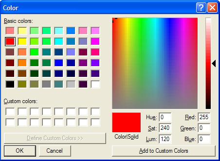 3 다른색선택방법 : a) Define Custom Colors >> 를클릭하십시오.