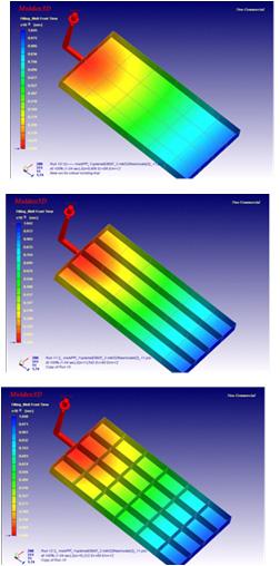 Comparison of pressure distribution for two and three dimensional simulations
