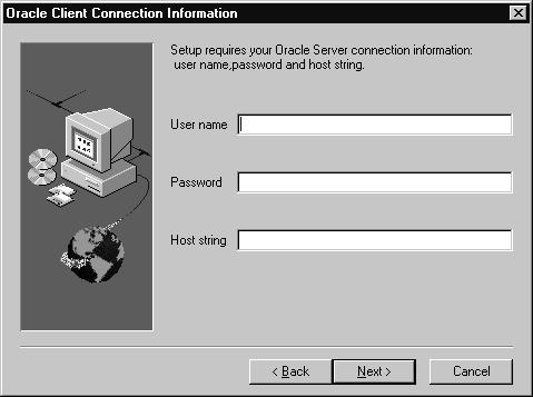 LoadRunner 설치안내서 Windows 에설치 4 Oracle 또는 Sybase 서버용샘플을설치하는경우에는선택한서버의종류에따라연결정보를입력하라는메시지가표시됩니다. User name, Password, Host String 의각필드에최신정보를입력합니다 ( 사용하는시스템에서정보를확인할수있는경우 ).