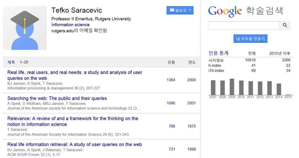 Web of Science 에서 Researcher ID 찾는법 Google Scholar 81 초록 구조화된초록 (