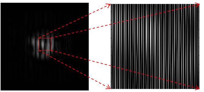 88 한국광학회지제 25 권제 2 호, 2014 년 4 월 간통합처리과정을이용하여스펙클잡음없이홀로그램을촬영할수있다. 그림 3(b) 를보면스펙클잡음없이홀로그램을촬영하였기때문에프린지패턴을관찰할수있다. 그림 3(b) 를보면수평방향과수직방향모두프린지패턴이존재한다는것을알수있다. 즉수평방향과수직방향의시차정보를모두가지고있는전시차홀로그램임을알수있다.