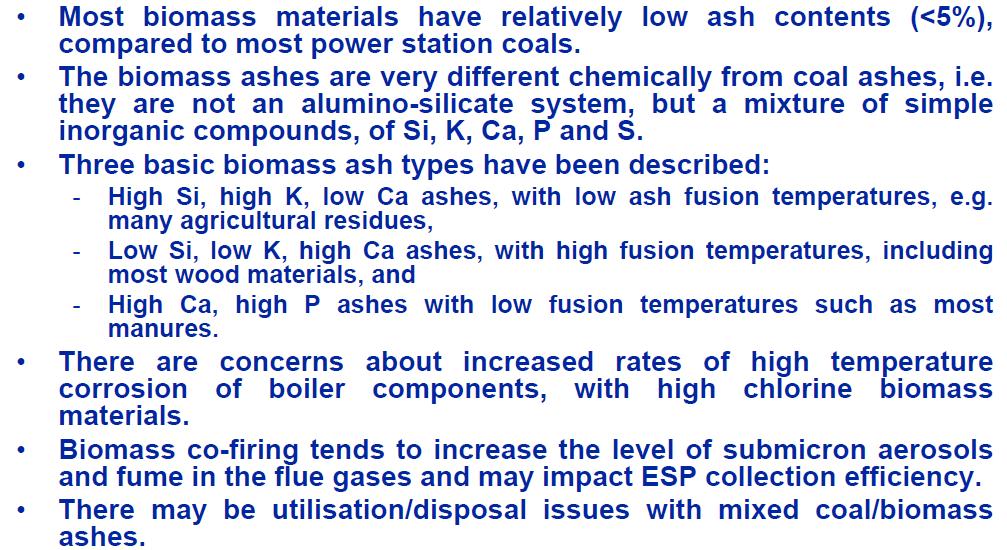 Effects of Biomass Ash in Boiler Source: