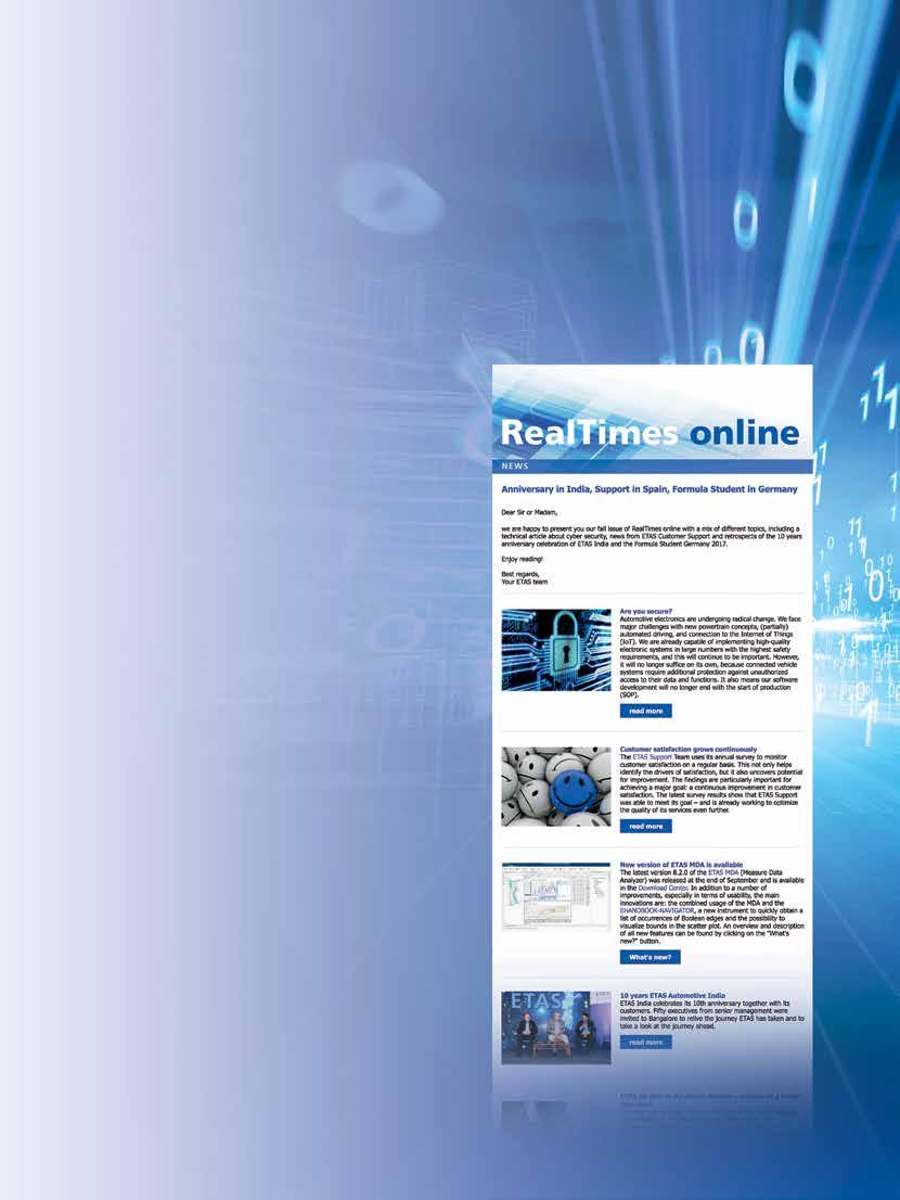 www.etas.com Our RealTimes online newsletter is a complement to the print edition of RealTimes magazine.