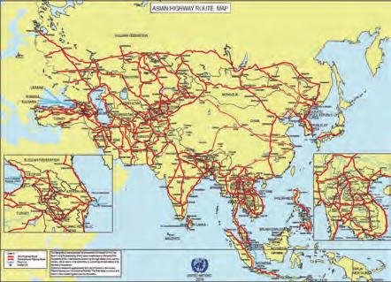 UN 이주도하는 TAR (Trans-Asian Railway), AH(Asian Highway), EATL(Euro-Asian Transport