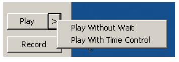 Play With Time Control 를선택하는경우, 매크로는사용자가매크로를생성할때사용자가눌렀던키입력간시간만큼을기다립니다. Play 옆에있는화살표를클릭하면선택할수있습니다.