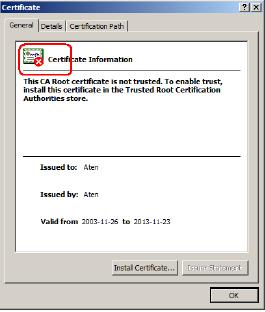 Installing the Certificate( 인증서설치 ) 인증서를설치하기위해서아래를따르십시오. 1.