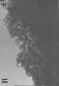 550 이정훈 양영석 Figure 7. TEM photographs for mixture of brookite and rutile particles, pure brookite-type TiO 2 particle and pure rutile TiO 2 particle prepared from aqueous TiCl 4 solution in 2.