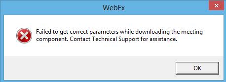 7. 인터넷익스플로러에서 WebEx 웹앱접속시파라미터오류로, 미팅참여가되지않습니다.