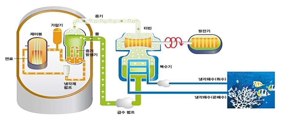 원자력발전 원자력발전의원리 핵분열열 물을통해열전달
