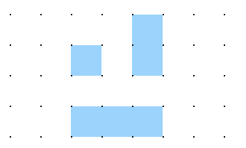 그림 165: 그리드에 붙이기를 이용하면 개체를 정 확하게 그리드에 맞춰 정렬할 수 있습니다. 그리드 표시하기 그리드를 표시하려면 메뉴 막대에서 보기 > 그리드 > 그리드 표시를 선택합니다.