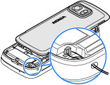 Your device 2. Remove the battery. 3. Open the cover of the SIM card slot. Place the tip of the stylus in the opening under the battery, and push the SIM card sideways to slide it out of the slot.