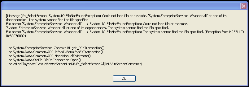 5-2. Frame Work 1 System.IO.FileNotFoundException System..XXXX.dll Reason) -> A collision of.net FrameWork. This is caused by corrupt installation of Microsoft.Net framework on the machine.
