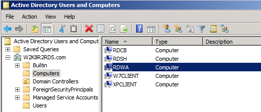 RDWA (Remote Desktop Web Access) 서버 설정 이 서버에 Windows 2008 R2 를 설치하고, W2K8R2RDS.com 도메인에 멤버로써 죠인시킨다.