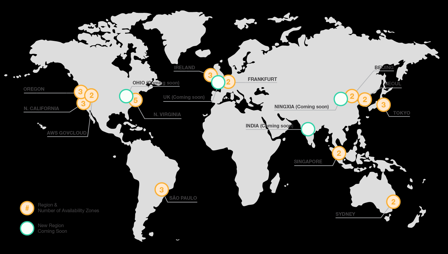 AMAZON WEB SERVCIE AWS Global Infra Locations Montreal