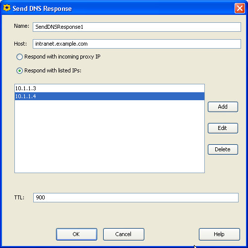 SGOS 6.3 Visual Policy Manager C: DNS IP. DNS : 1 2 3 4a 4b 5 1. Name. 2. Host. 3. IP Respond with proy IP. 4. IP a.