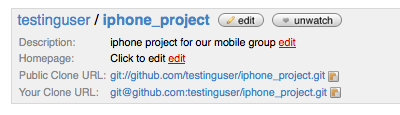 Scott Chacon Pro Git 4.10절 Hosted Git 그림 4.7: 새 저장소를 위한 사용설명서 $ git remote add origin git@github.com:testinguser/iphone_project.
