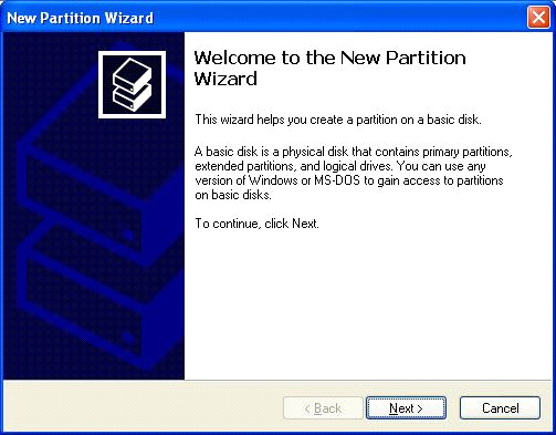 5 Create partition using