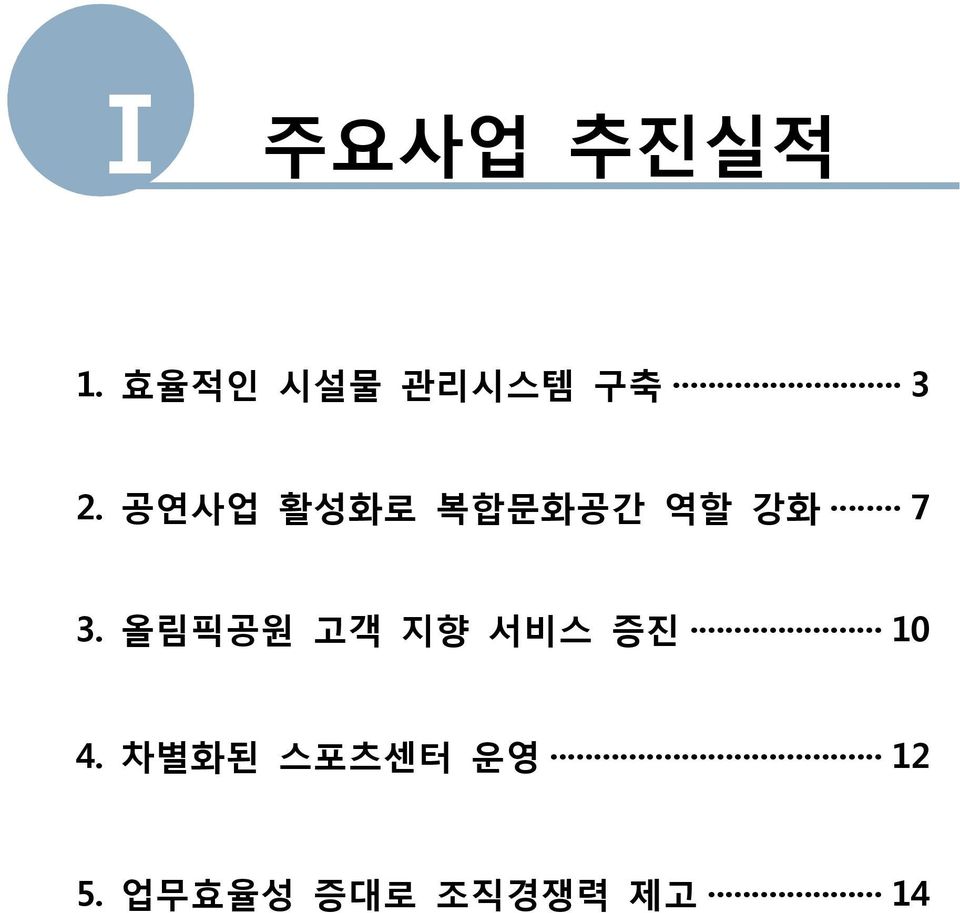 공연사업 활성화로 복합문화공간 역할 강화 7 3.