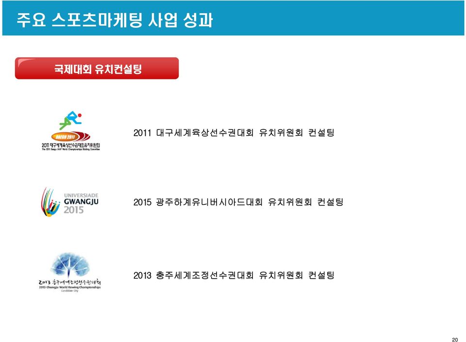 2015 광주하계유니버시아드대회 유치위원회 컨설팅