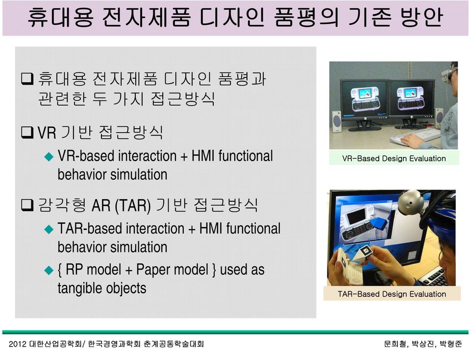 TAR-based interaction + HMI functional behavior simulation { RP model + Paper