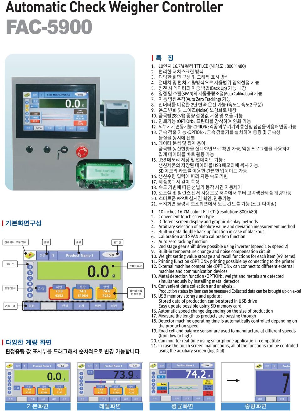 Different screen display and graphic display methods 4. Arbitrary selection of absolute value and deviation measurement method 5. Built-in data double back up function in case of blackout 6.